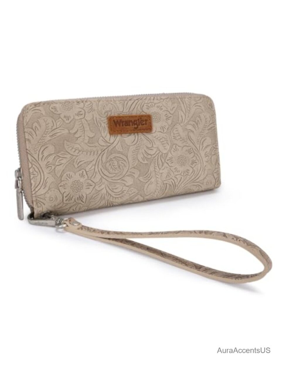 Vegan Leather Wristlet Clutch Wallet RFID Blocking Zip Card Organizer